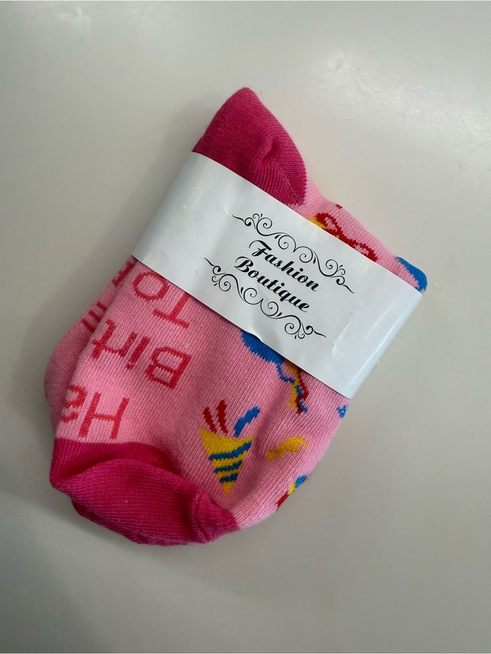 Kids Pink birthday Party Socks